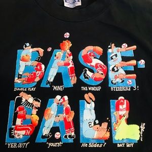 Vintage 1992 Artist V Vaughan Baseball T Shirt Large